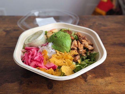 Chicken avocado ranch bowl.