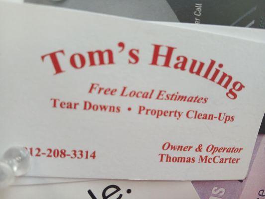 Tom’s Hauling
