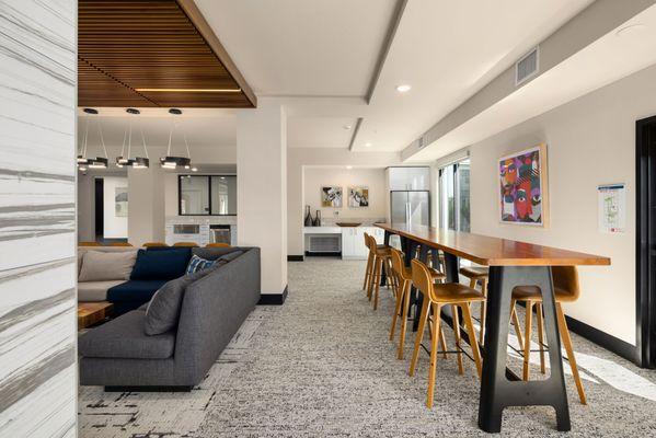 Resident lounge at Sixth and Alder