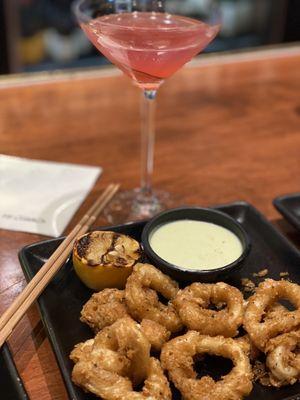 Tempura Calamari & the Lychee Cosmo