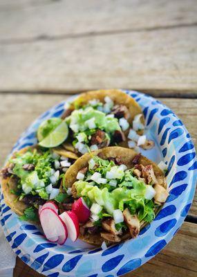 Lengua, Cabeza, Pollo tacos