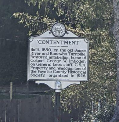 Contentment Historical Marker