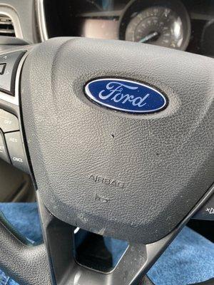 Scuffed steering wheel