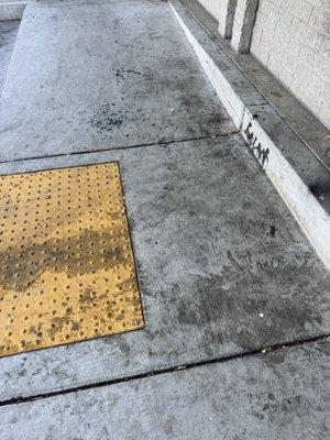 Stained sidewalk