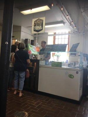 Front cooler inside the market.