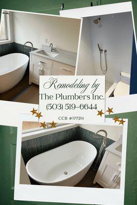We've worked on remodels every week for nearly two decades.
Call The Plumbers Inc. for a free on-site remodeling estimate.
CCB #177214
