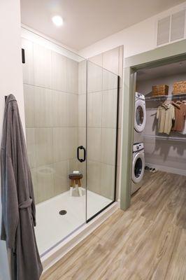 glass enclosed shower