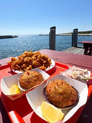 Fried clams and stuffed quahogs
