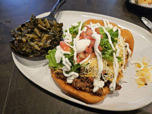 Fry bread. Think taco bell chalupa. Pretty good
