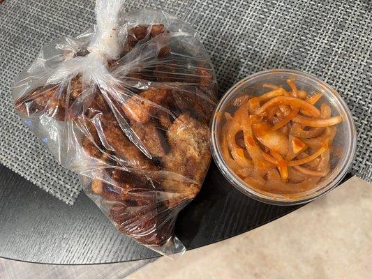 Chicharron and pickled pork skin