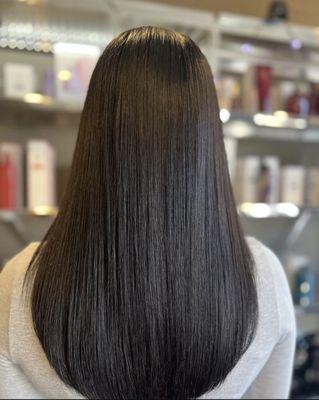 Enjoy 12 weeks of frizz _free , protected strands with a Brazilian blowout