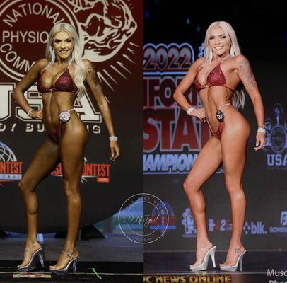 Solid Fitness Posing Client-- Before and after bikini posing transformation.
