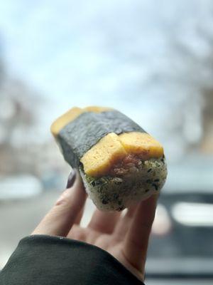 Tomato jam and egg musubi