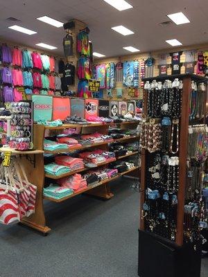 A sampling of the beach souvenirs here - tees, towels, shell jewelry, etc.