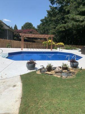 Custom built Pergola in this beautiful Madison backyard