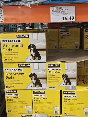 @Costco Hawai'i Kai; 12/13/2024. Needed more of these, Kirkland Doggy Pads 4 our Anela Bella. Such a great price 2, $16.49 for 100 Pads!