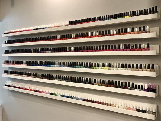 We offer OPI, Essie, CND and Zoya