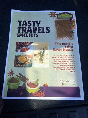 Free spice with info and recipe. So cool!