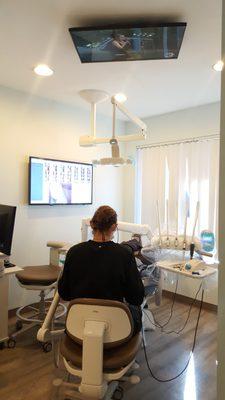 TV'S ON THE CEILING TO WATCH YOUR FAVORITE SHOWS!!!