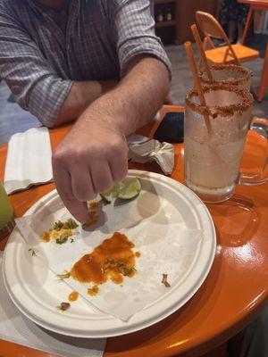 Devoured Al pastor taco and taco'dilla but check out those gorgeous palomas