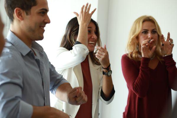 Participants learning and having a great time all at once.