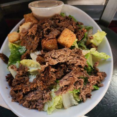 Caesar Salad w/ Steak.