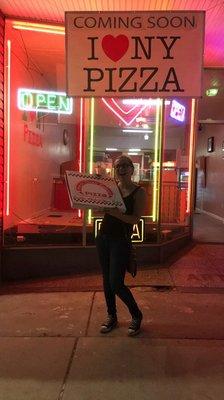 Got me a whole pizza for myself. Yum yum yum...