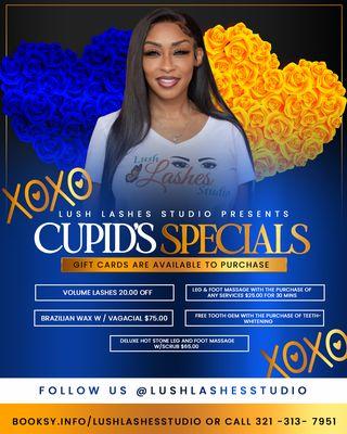 Valetine Specials don't forget to book your appointment.