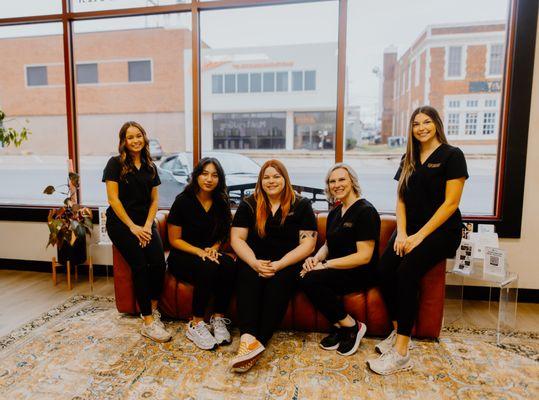 Part of our staff. 4 Cosmetologists/estheticians and our physician.