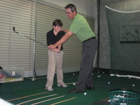 Mark Grace with student at the Golf Academy of Memphis - home of Mark Grace Golf