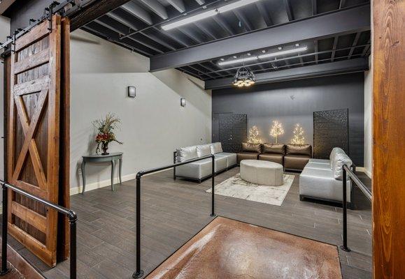 Our King Room is easy to access with sliding barn doors and serves as a great space to have conversations.
