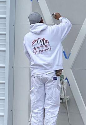 One of our experienced painters, hard at work