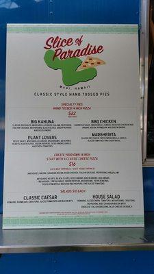 The menu