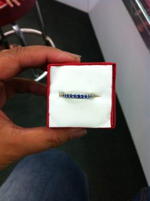 My sapphire ring I had made here! They Rock!