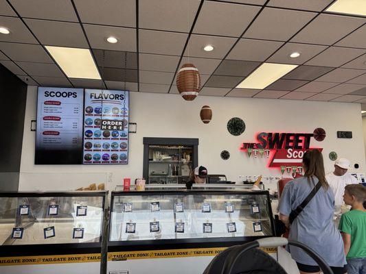 Looking at the counter