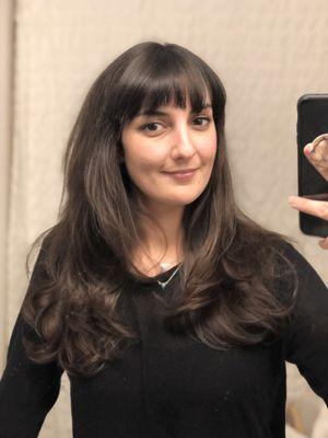 After: this is how I left the salon, but a few hours later (after wearing a hat and getting snowed on-- still looks great!)