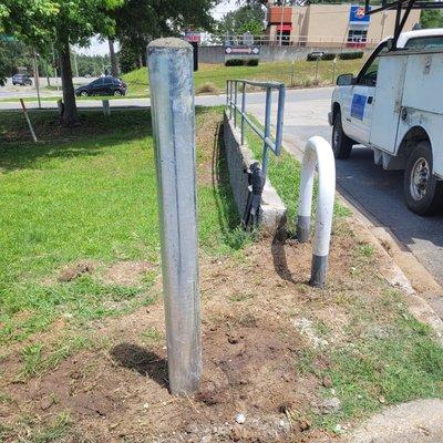Handrail repair, Bollard installation