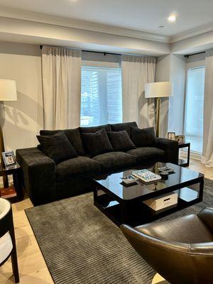 Cabot House custom sofa disassembled and reassembled