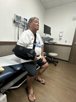 Hubs gets his stitches off today