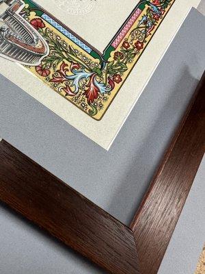 The mock-up of a beautiful wedding gift we are having framed. Wonderful service.