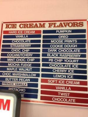 Wide selection of hard ice cream and fun selection of candy and popcorn.