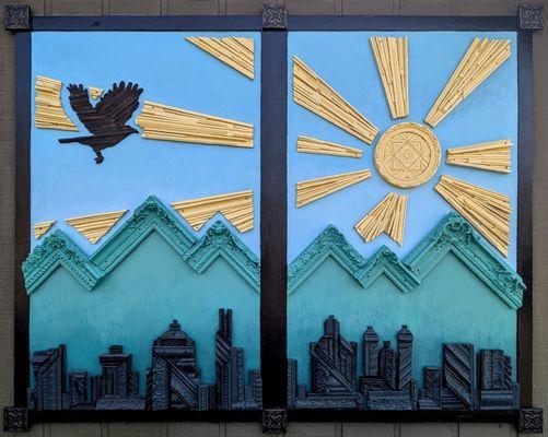 3D mural created by employees on storefront