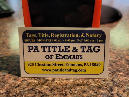 PA Title & Tag - Emmaus