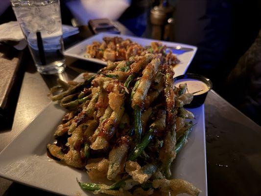 Tempura green beans appetizer