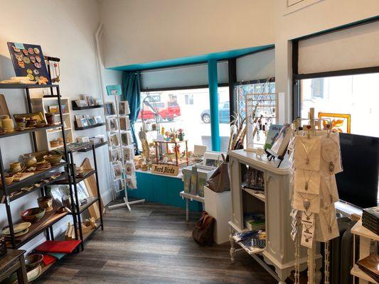 Interior of the gift shop featuring local artists