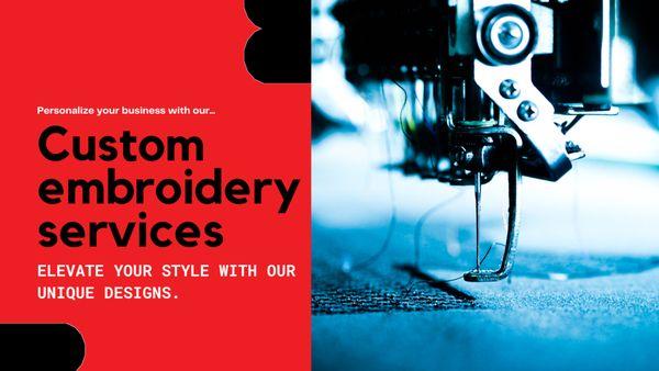 We offer customized Embroidery services to bring your vision for your brand to life.