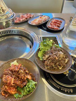 Meats ready to be grilled.