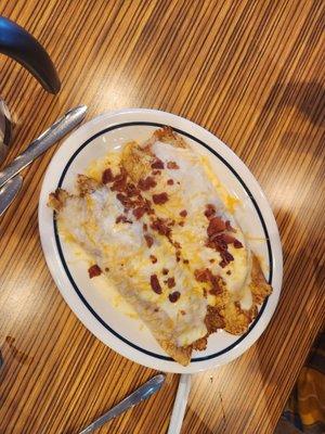 Breakfast crepes with bacon
