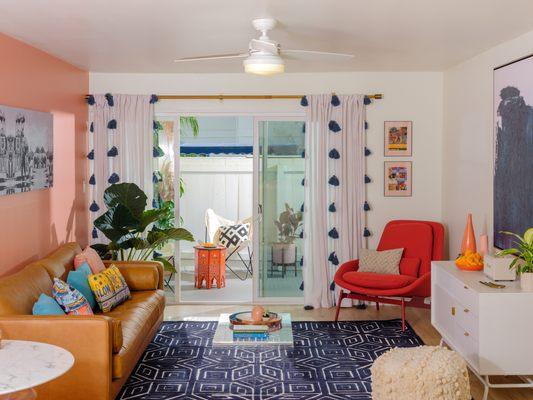 One bedroom model unit: living room