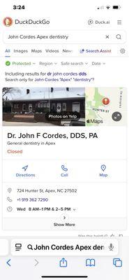 Dr. John F Cordes, DDS, PA